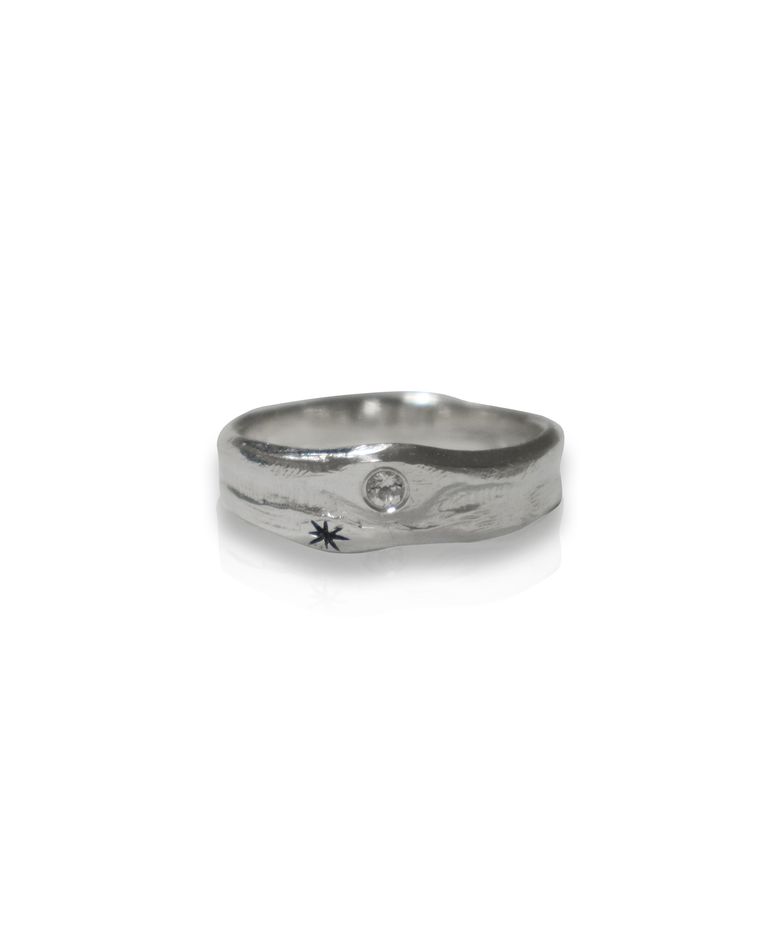 텍스쳐 각인 커플링 Milky way Ring(ver.mini) 랩다이아몬드