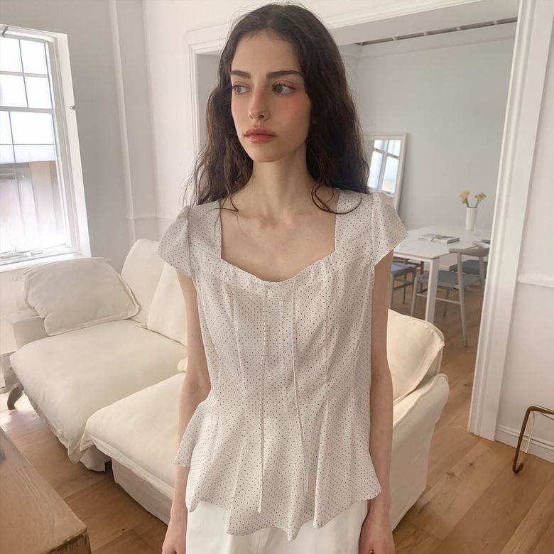 Sola Blouse / Ivory dot