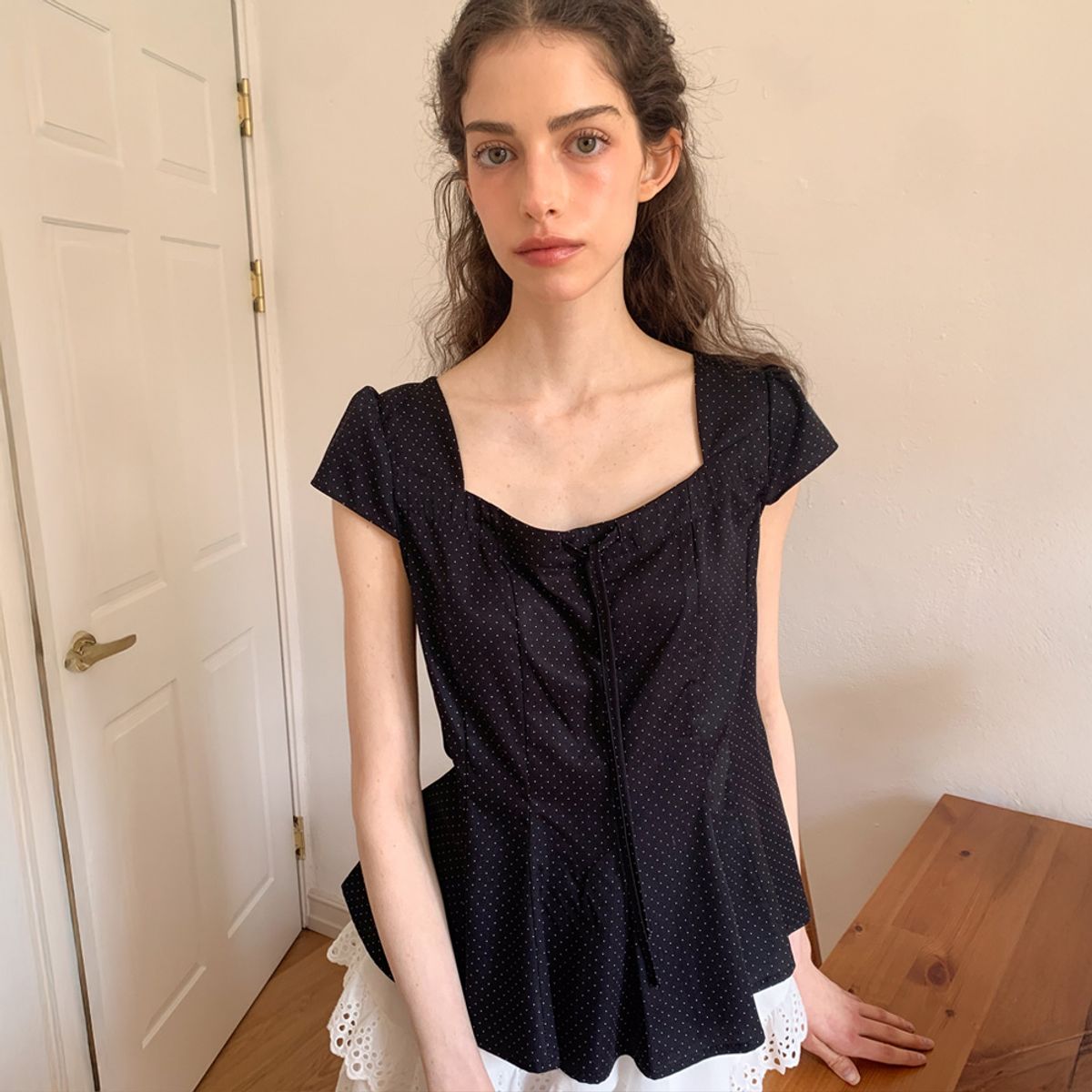 리리수(LILISU) Sola Blouse / Black dot