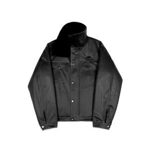 ES05BK 하이 넥 패딩 라이더 자켓 Black