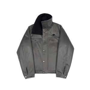 ES05OV 하이 넥 패딩 라이더 자켓 Olive