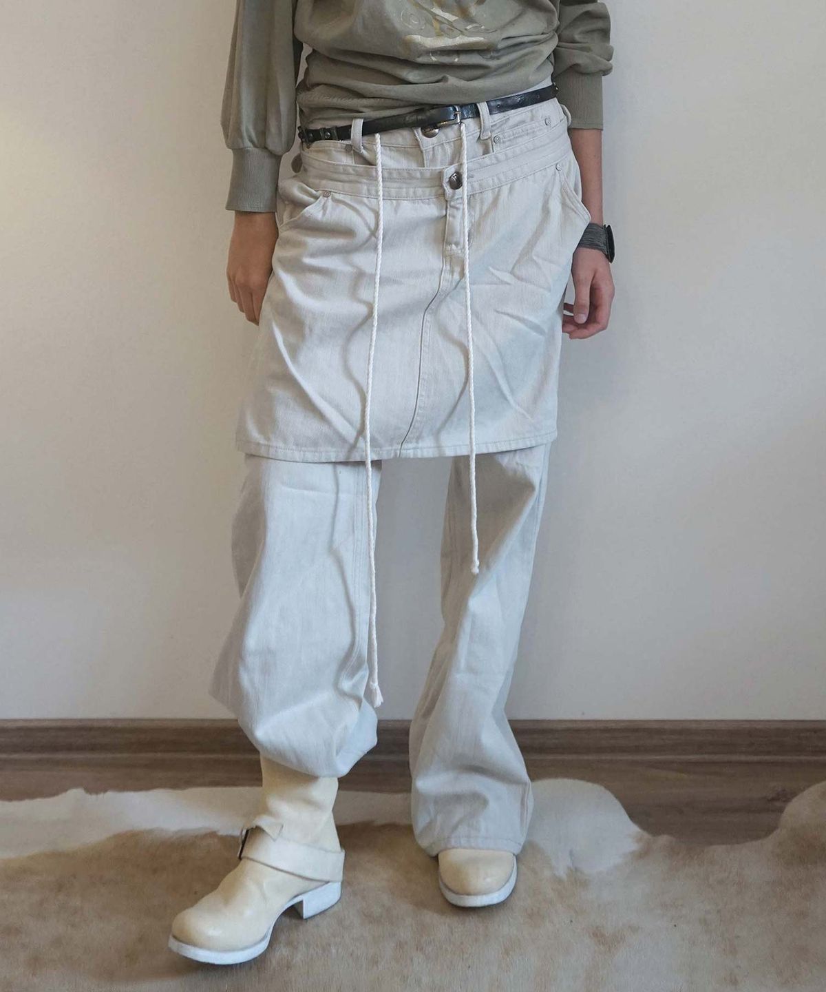 스컬프터(SCULPTOR) Apron Layered Denim Raw