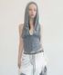 Classic Sleeveless Hoodie Melange Gray