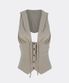 Classic Sleeveless Hoodie Beige