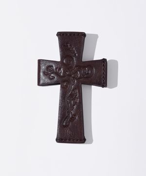 Cross Strap Layered Wallet Red Brown