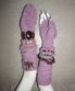 Wool Flap Gloves Purple