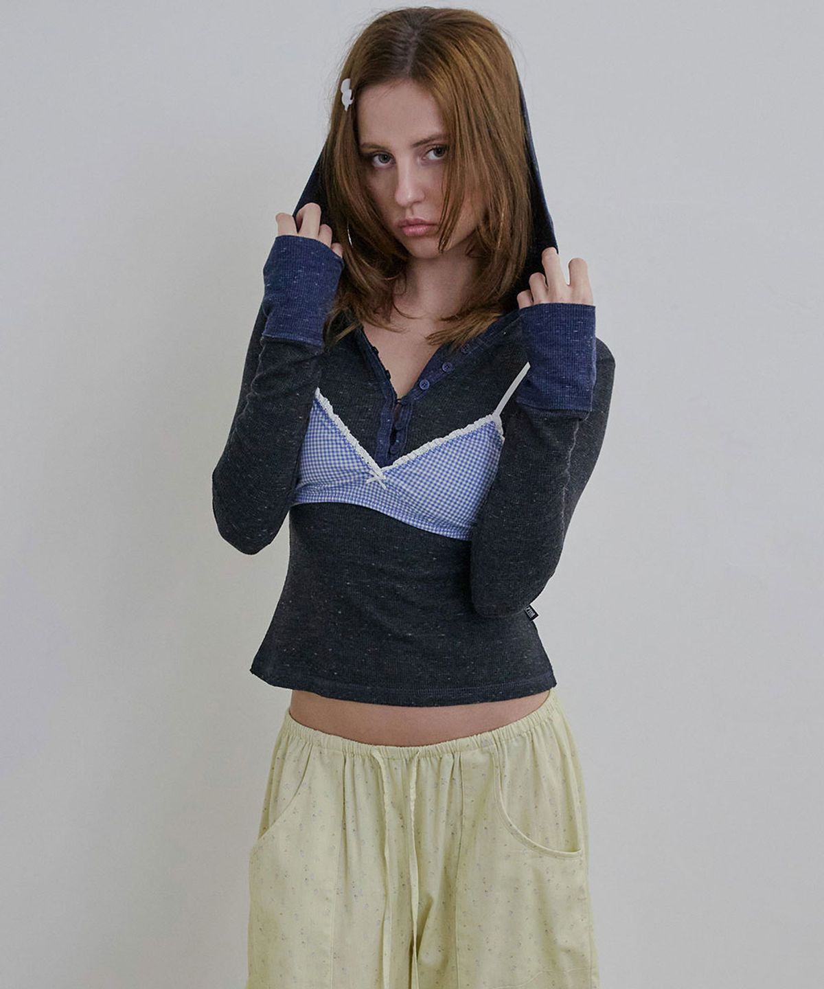 스컬프터(SCULPTOR) Heather Hoodie Tee Charcoal