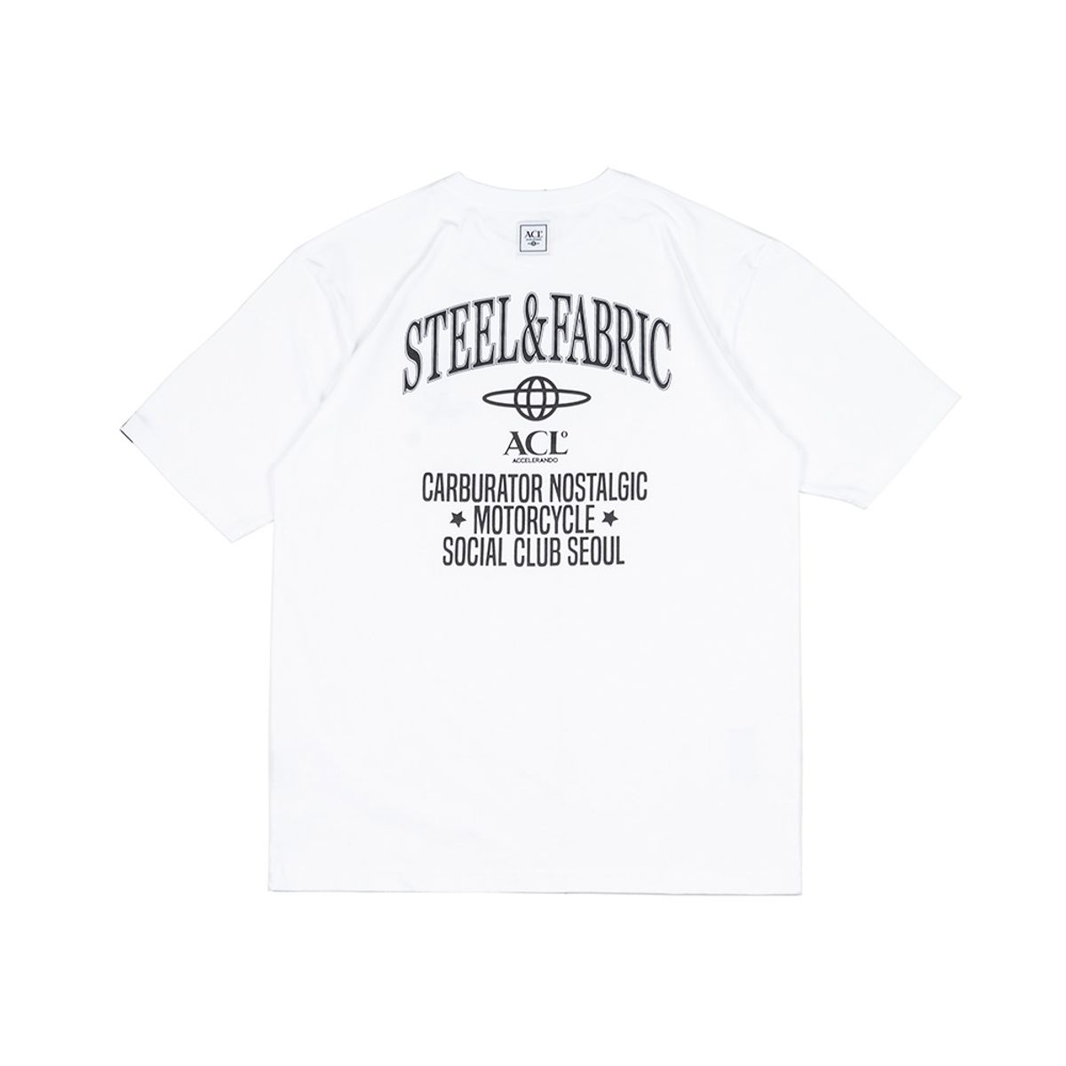 아첼레란도(ACCELERANDO) BT16WH-BK 미니멀 빅로고 오버핏 티셔츠 White-black