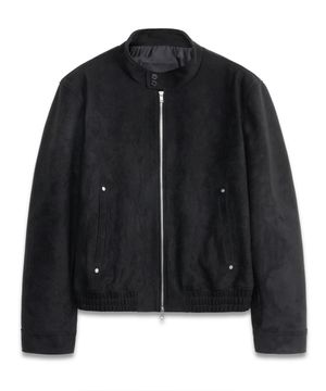 풀업 스웨이드 버튼 해링턴 자켓 BLACK