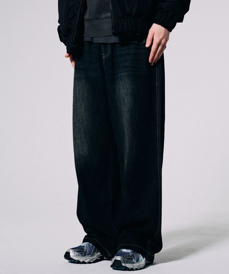 캣샌드 워싱 와이드 데님 팬츠 MQ6DU161_DARK INDIGO