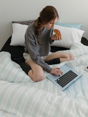 파스텔 스트라이프 모달 옥수수솜 무봉제 차렵이불 SS/Q/K/EK