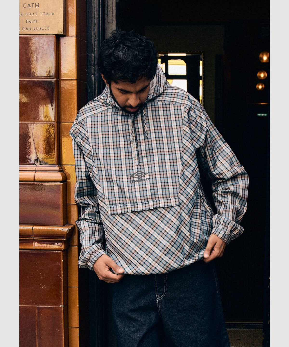 엄브로(UMBRO) NQ 체크 아노락 블루(UQ311CWT81)