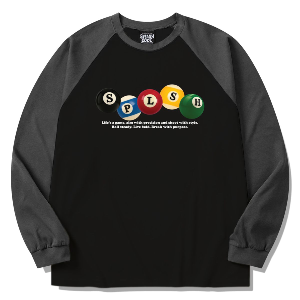 스플래시코드(SPLASHCODE) 래글런 롱슬리브 블랙 - 빌리어즈(Billiards)