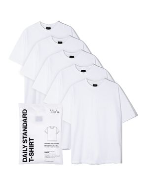[5 PACK SET] 데일리 스탠다드 티셔츠