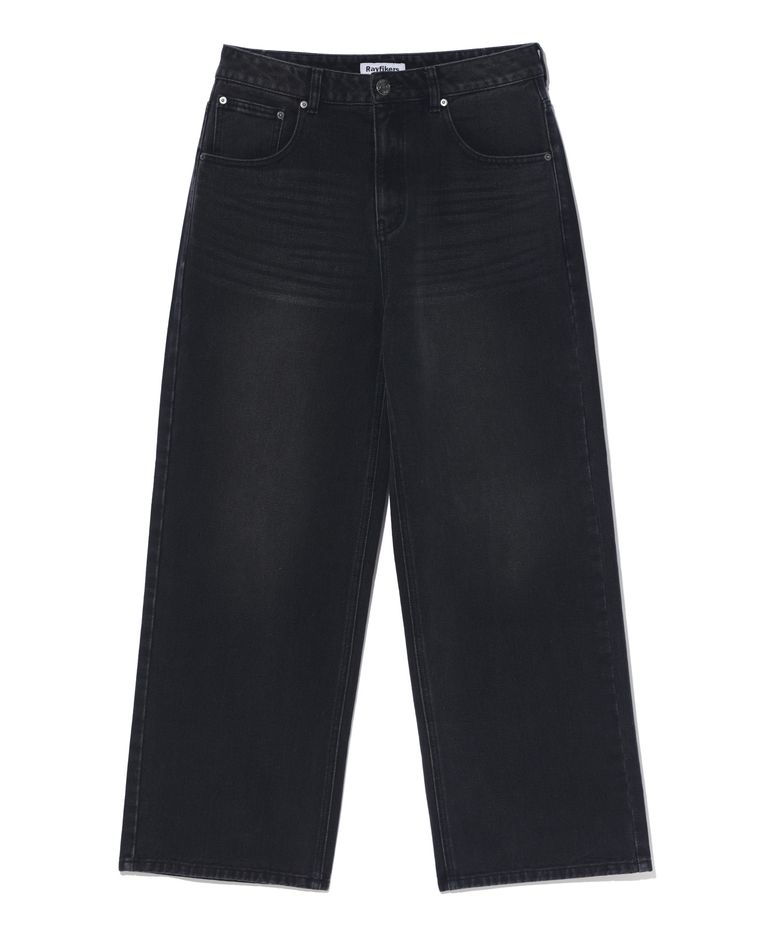 틴워싱 와이드 데님 팬츠 MQ5DU526_BLACK