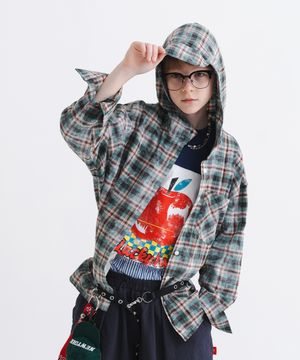 빈티지 체크 후드 셔츠