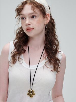 메탈 플레르 네크리스 _ 골드