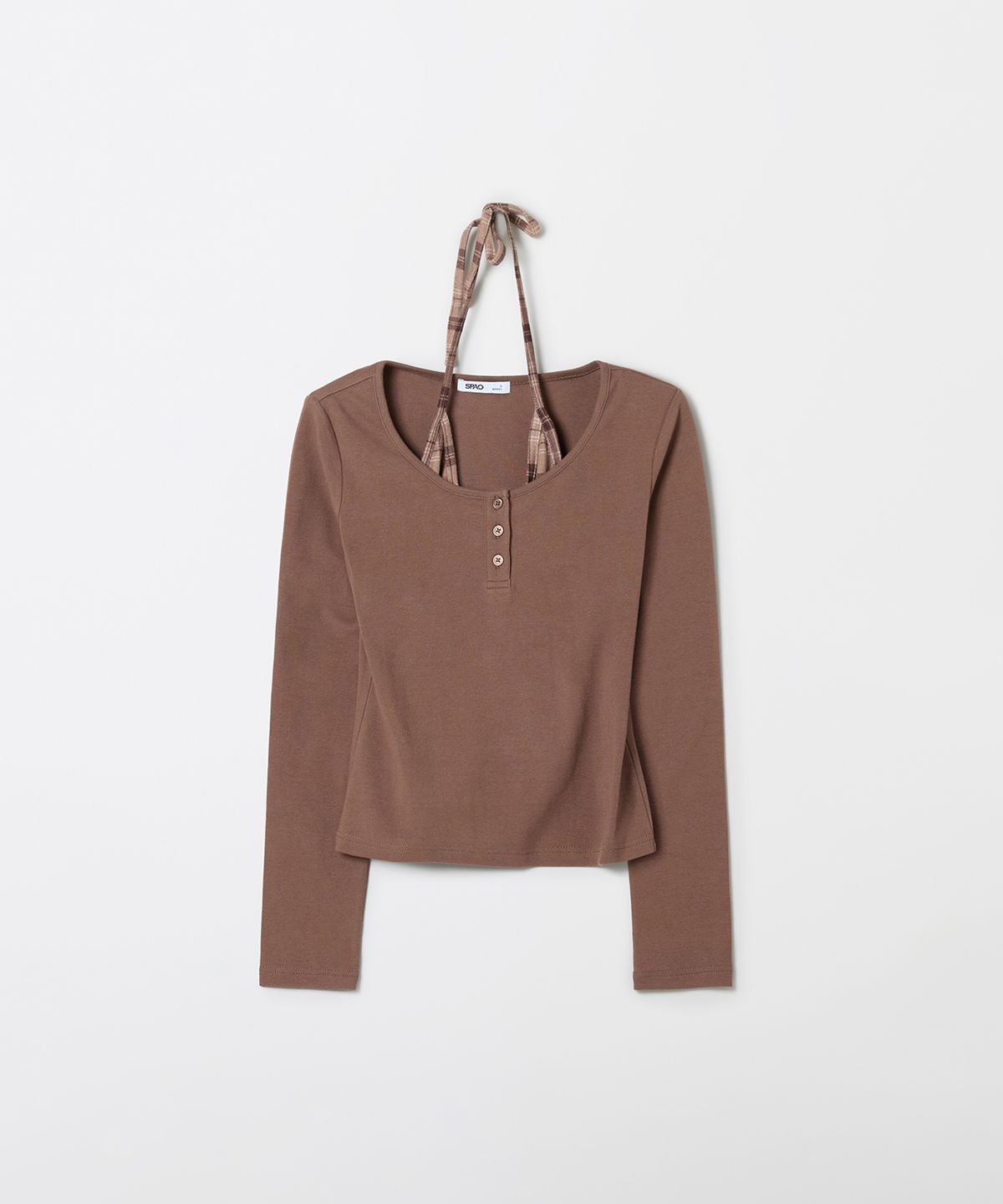 스파오(SPAO) 체크 레이어드 긴팔티_SPLWF49G55