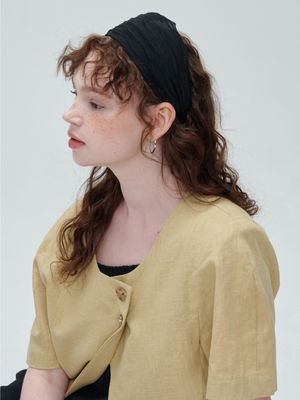 드레이프 쉬폰 헤어밴드 _ 블랙