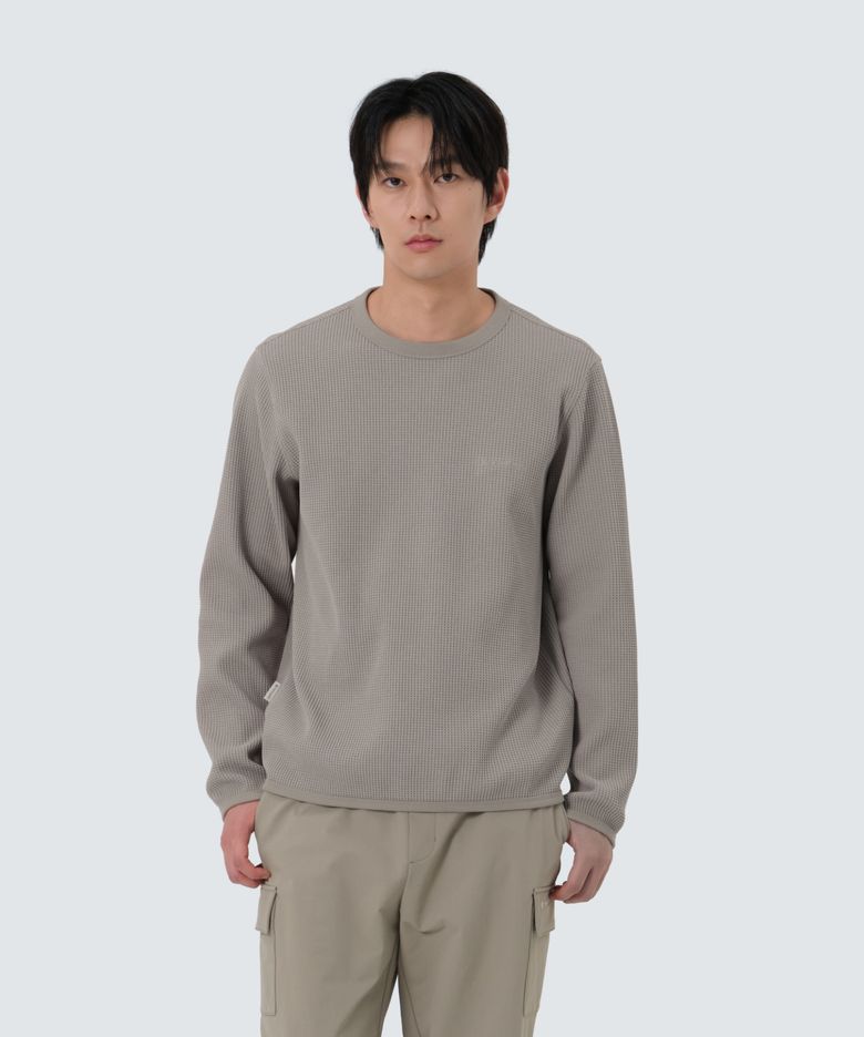 델타피크 와플 맨투맨 (S25FMTHT16) Tan Gray