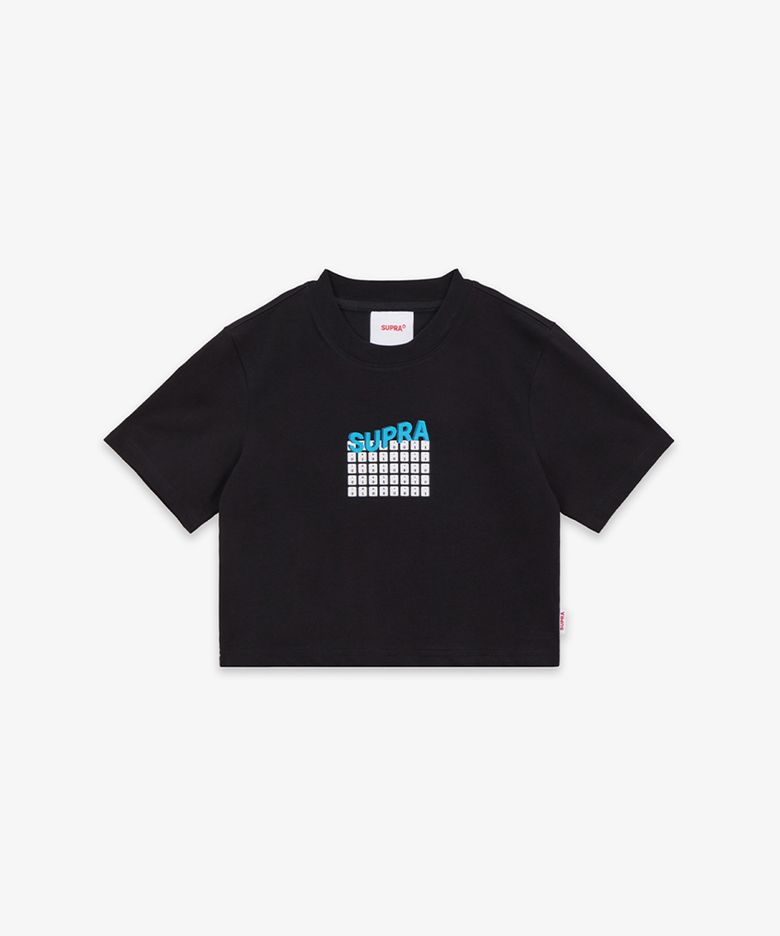SUPRA KEYBOARD LOGO CROP T-SHIRT BLACK(BLACK)