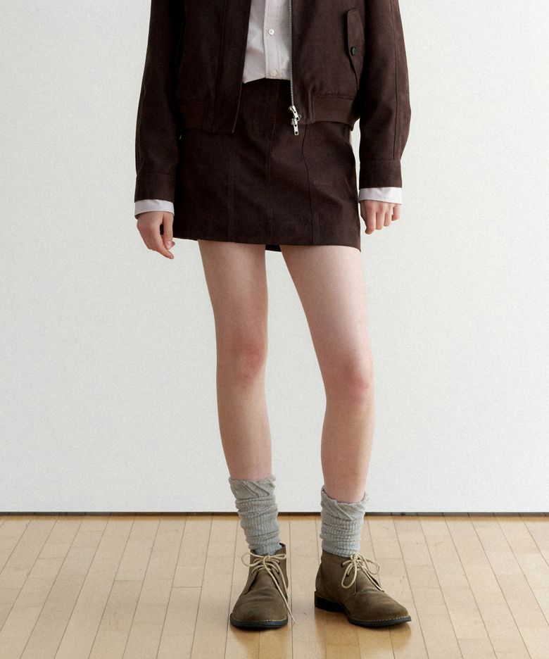 우먼 스웨이드 미니 스커트 Brown