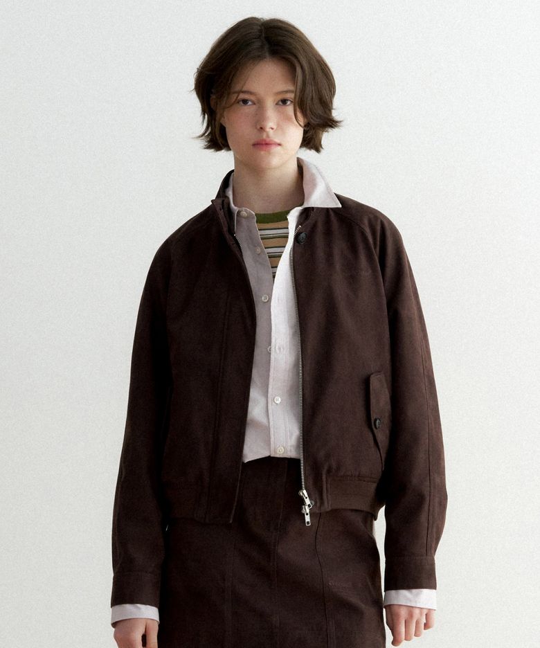 우먼 스웨이드 헤링턴자켓 Brown