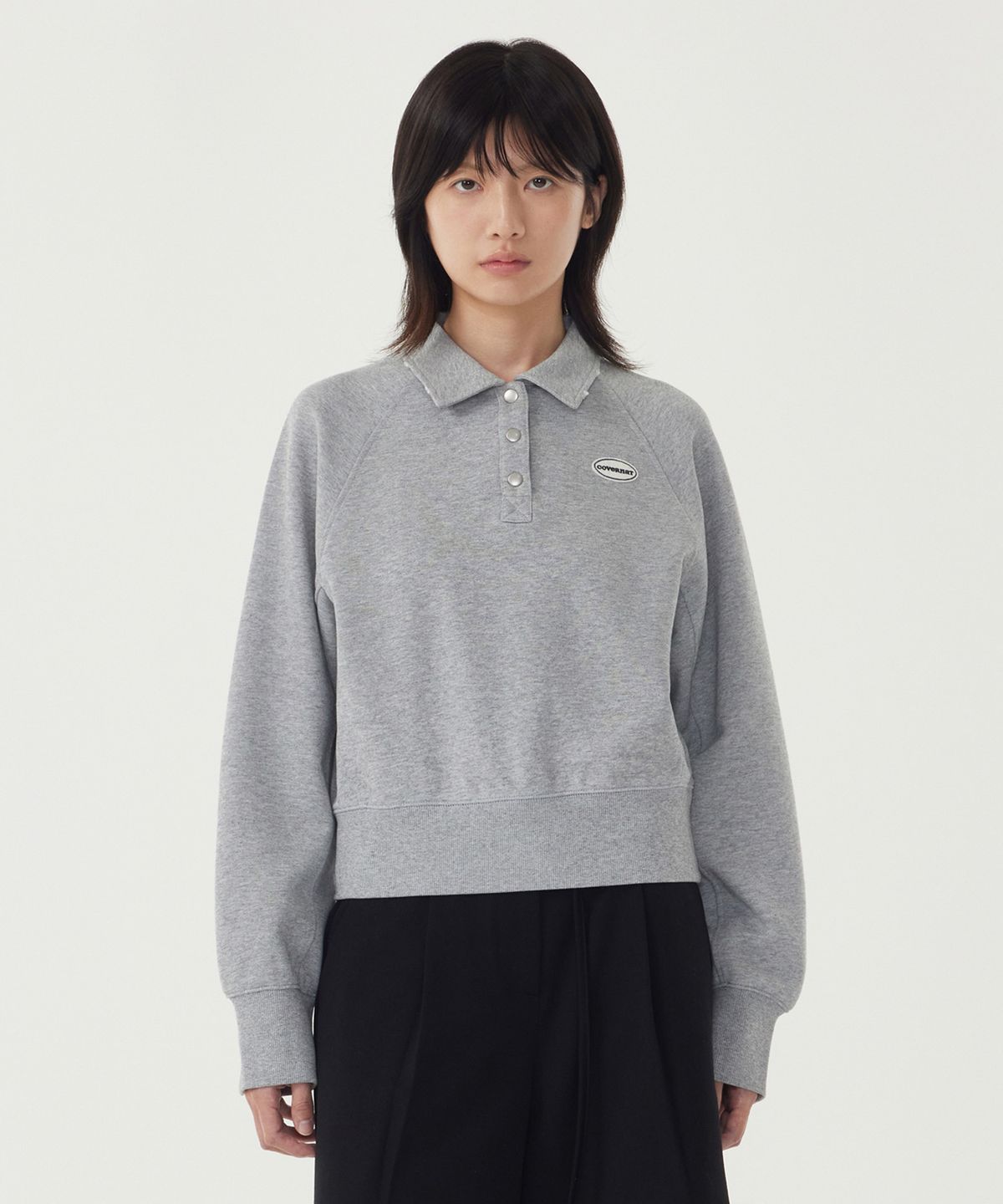 커버낫 우먼(COVERNAT WOMAN) 우먼 카라 맨투맨 Melange Gray