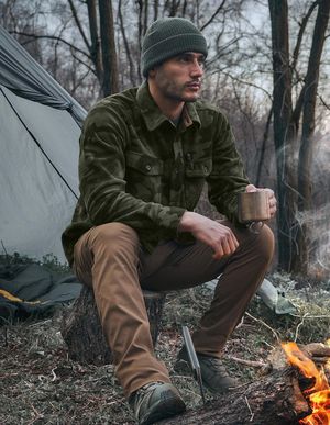 코듀로이 배색 플리스 셔츠 자켓