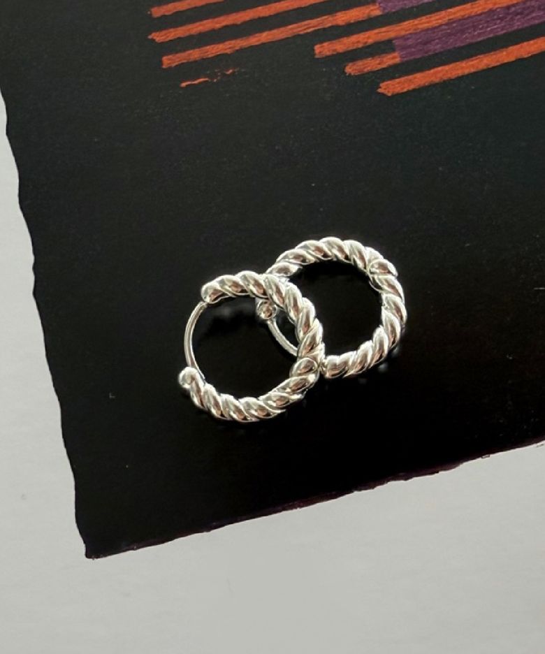 925 Big twisted hoop earrings