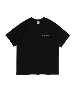 (빅사이즈) 레터링 포인트 반팔티셔츠 (블랙)