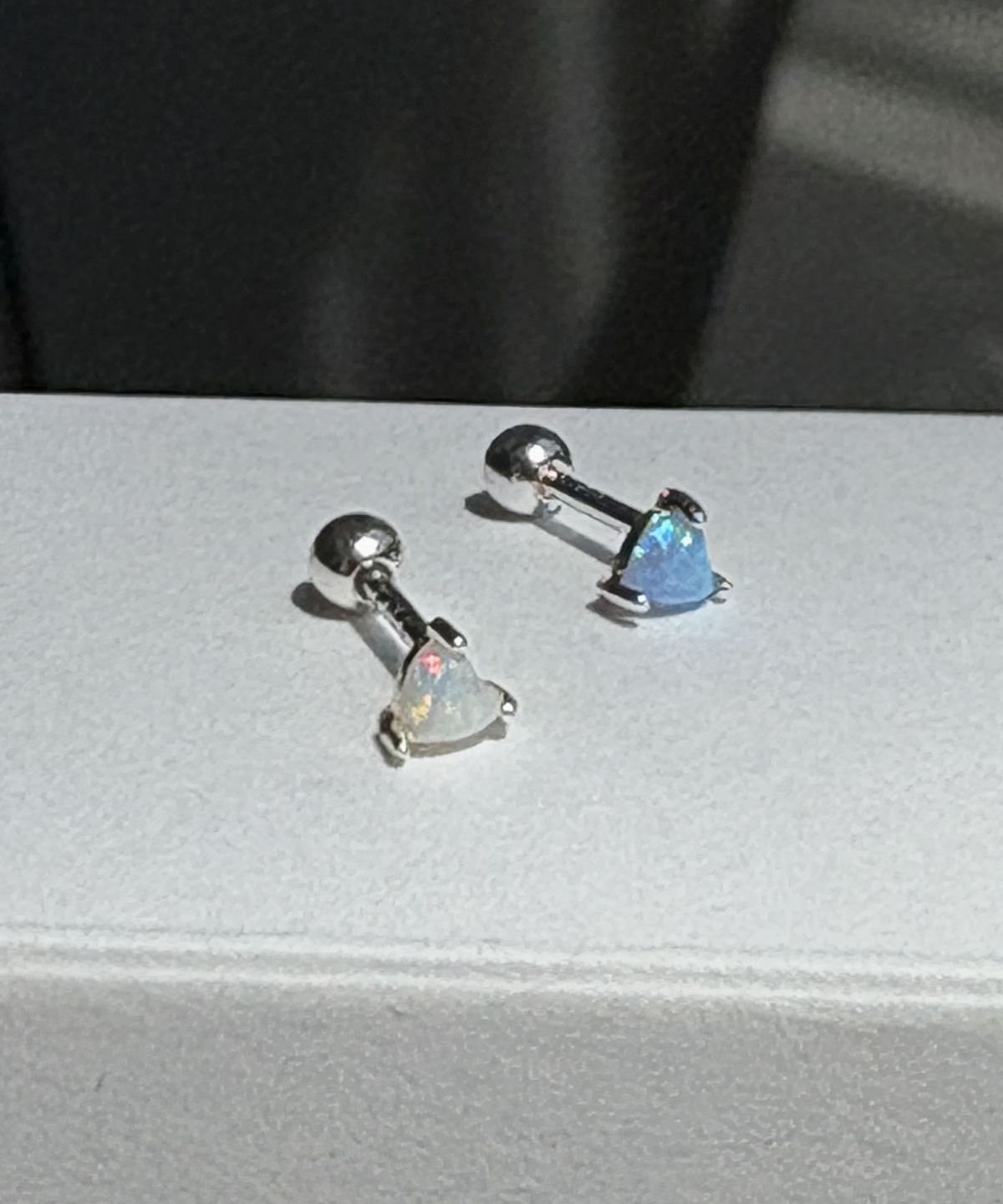 바라두(BARADU) 925 Catch heart opal piercing (single)