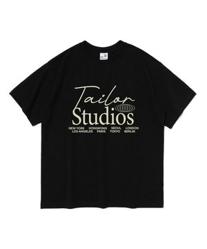 월드 시티 오버핏 반팔 티셔츠 (블랙)