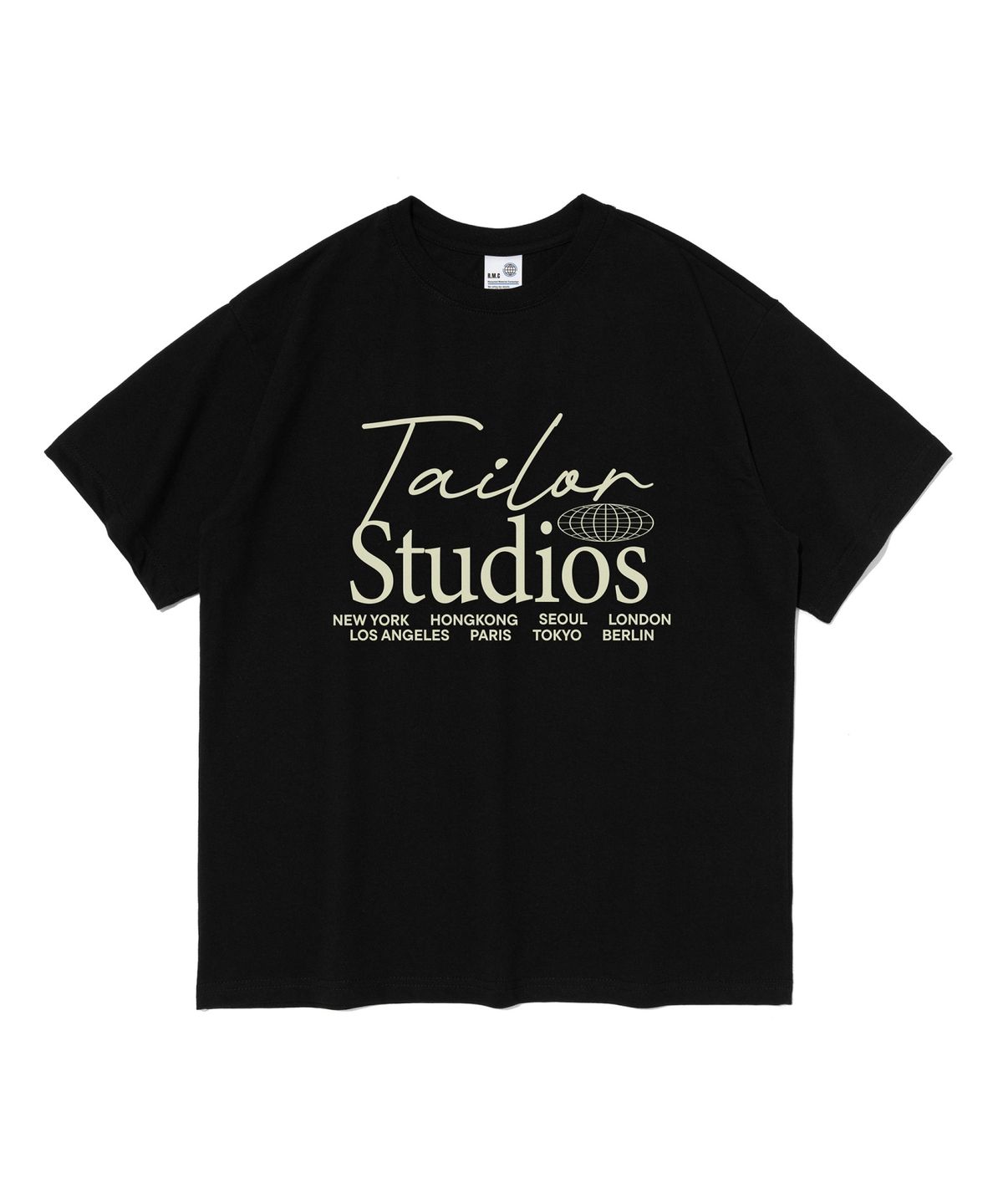 테일러 스튜디오(TAILOR STUDIO) 월드 시티 오버핏 반팔 티셔츠 (블랙)