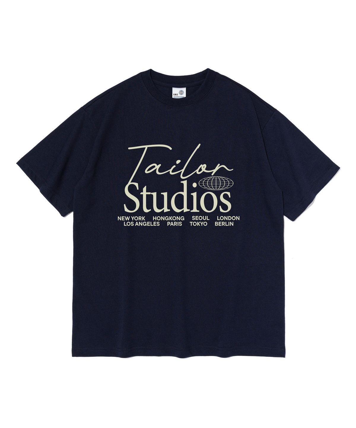 테일러 스튜디오(TAILOR STUDIO) 월드 시티 오버핏 반팔 티셔츠 (네이비)