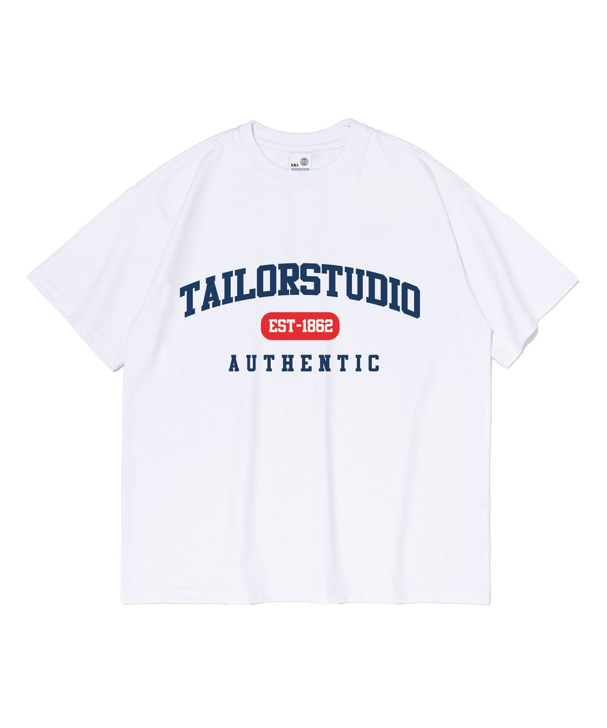 테일러 스튜디오(TAILOR STUDIO) EST 오버핏 반팔 티셔츠 (화이트)