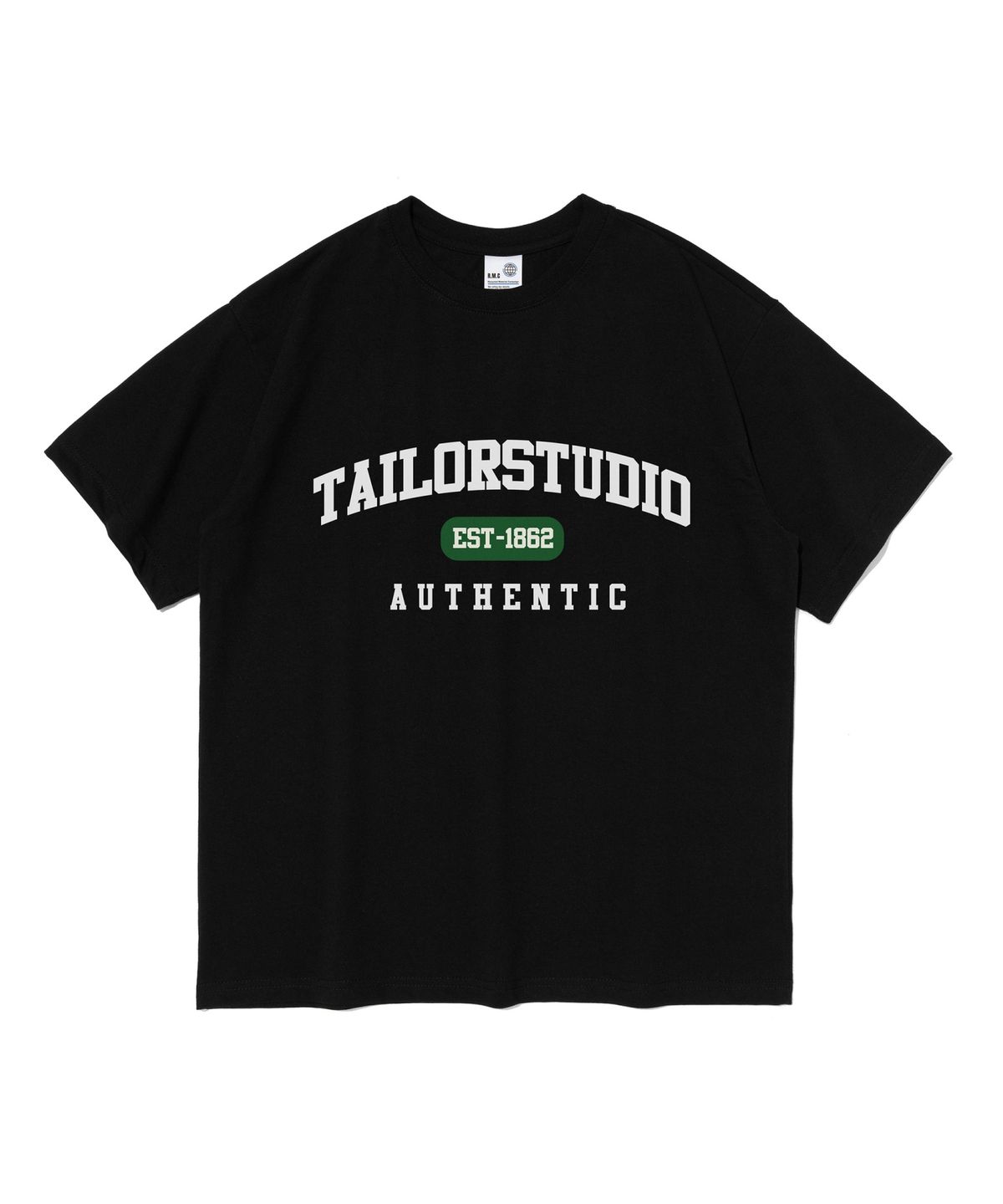 테일러 스튜디오(TAILOR STUDIO) EST 오버핏 반팔 티셔츠 (블랙)
