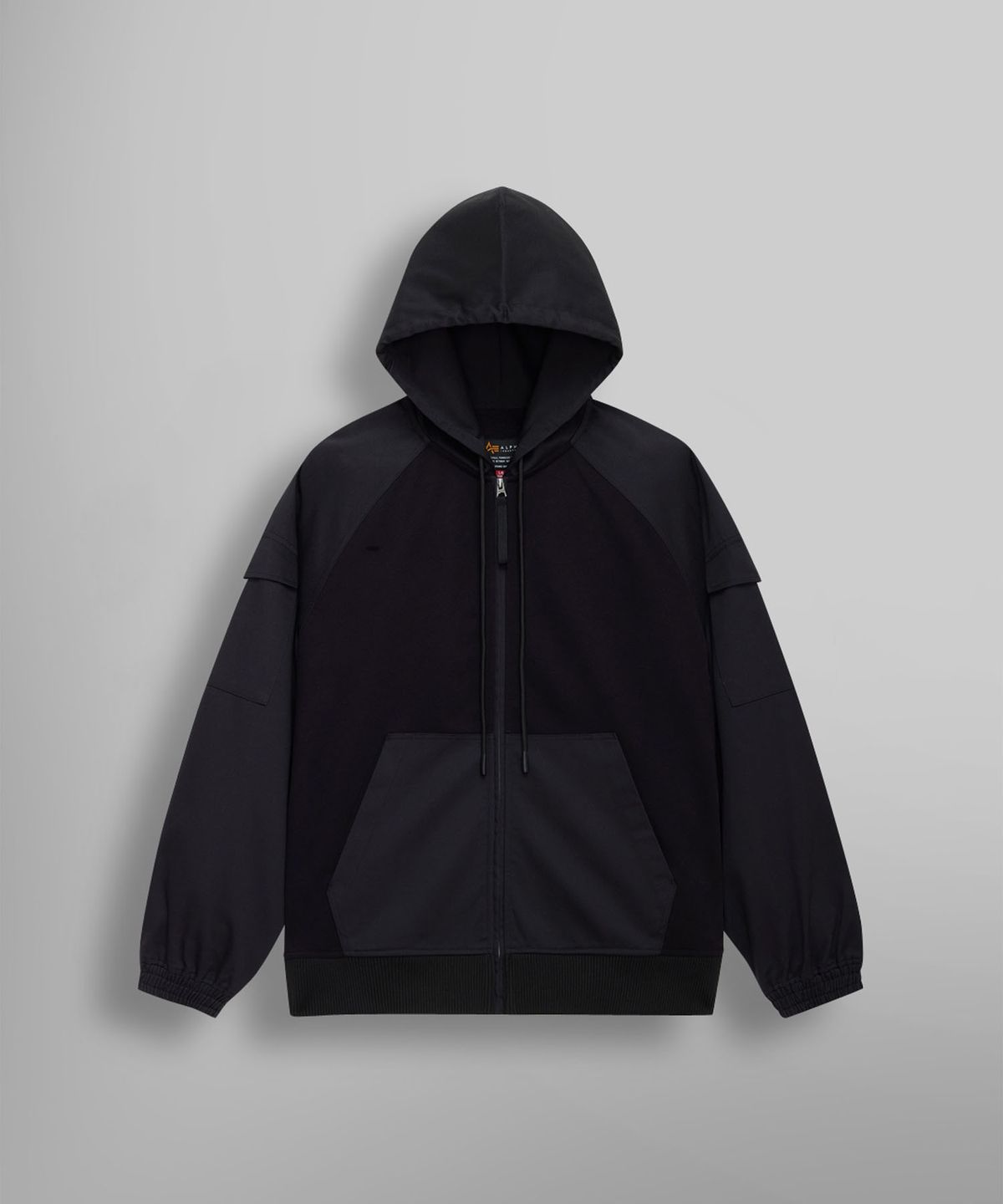 알파 인더스트리(ALPHA INDUSTRIES) M-65 집업 후디 블랙