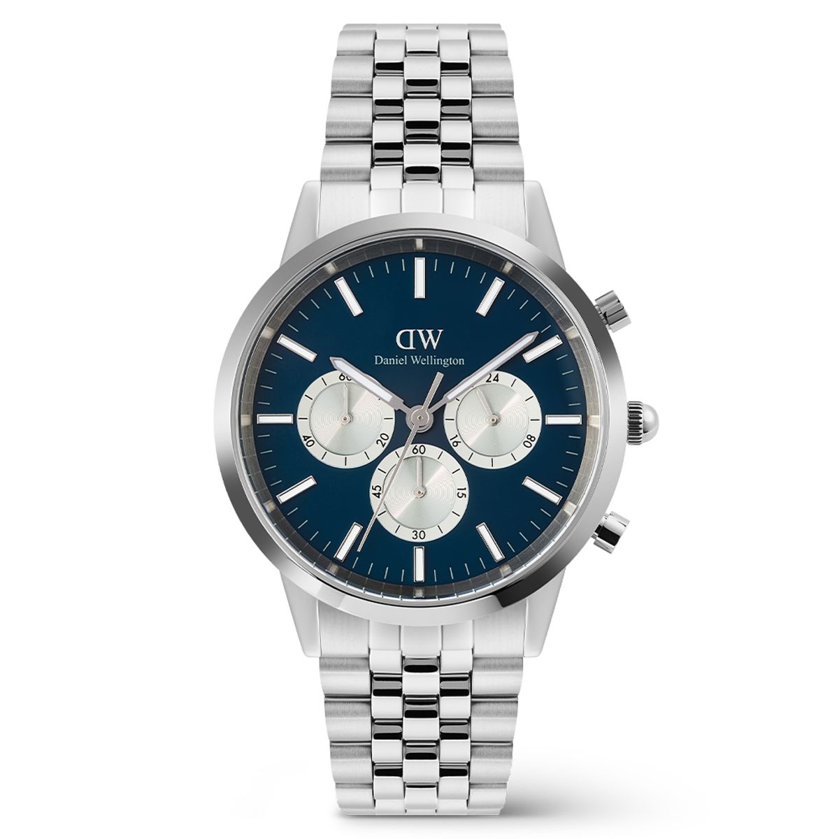 다니엘 웰링턴(DANIEL WELLINGTON) ICONIC CHRONOGRAPH LINK 청판 크로노그래프 클래식 메탈시계