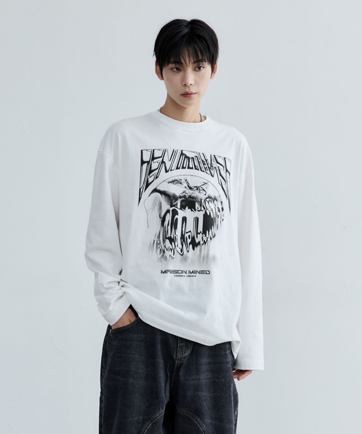 메종미네드(MAISON MINED) STICKY LONG SLEEVE WHITE