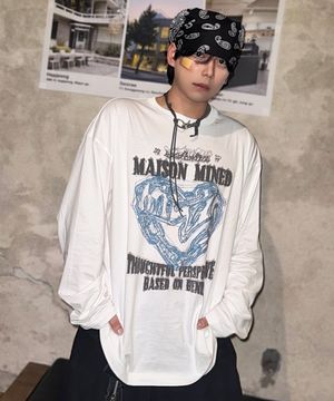 DOODLE HEART LONG SLEEVE WHITE