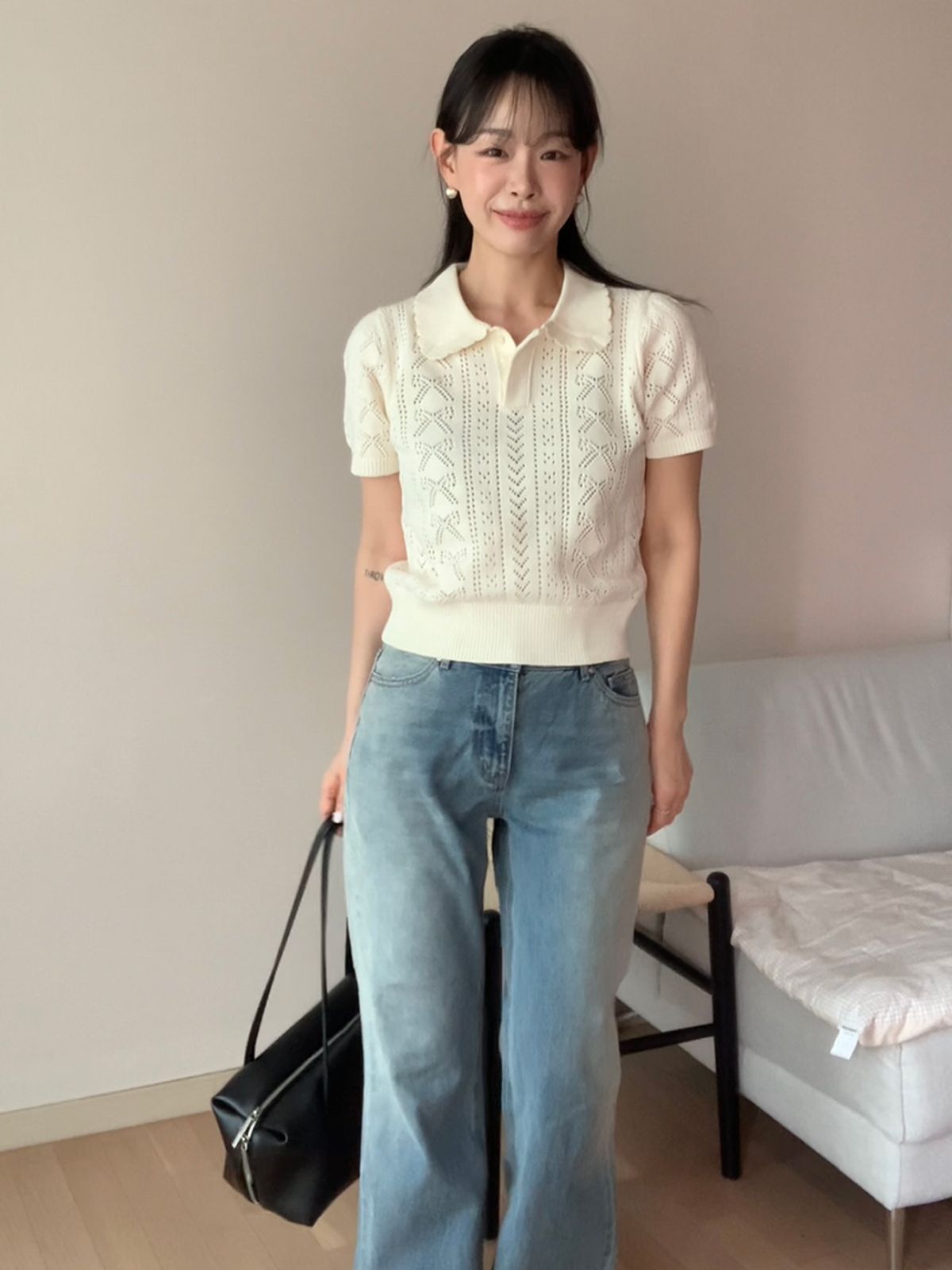 티메이커(TMAKER) 사이드 워싱 플레어 데님팬츠 LBL