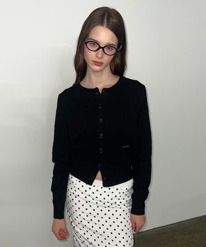 스터드 포인트 라운드 가디건 BK