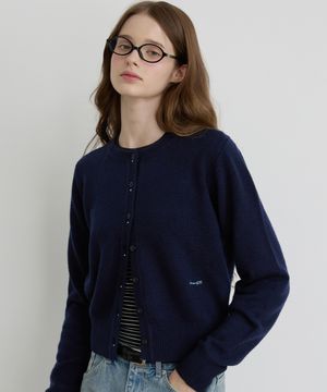 스터드 포인트 라운드 가디건 NV