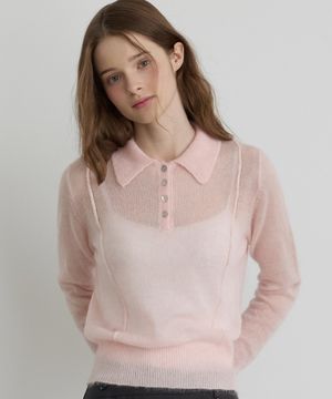 쉬어 카라 모헤어 풀오버 LPK