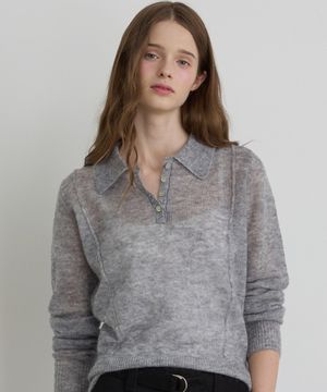 쉬어 카라 모헤어 풀오버 MGR