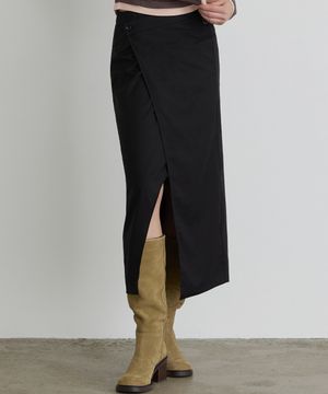 언발란스 롱 스커트 BK