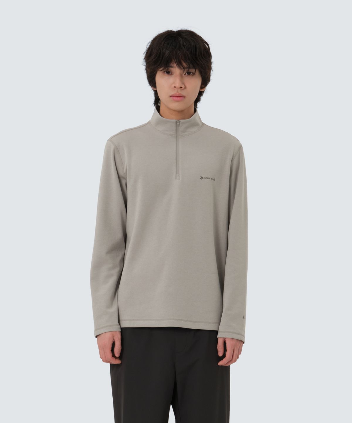 스노우피크 어패럴(SNOWPEAK APPAREL) 델타피크 퀵드라이 반집업 티셔츠 (S25FMTZT22) Fog Gray