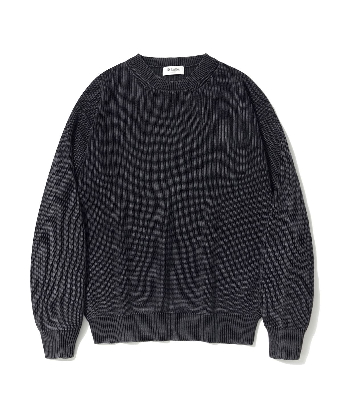 쿨트(KULTE) PIGMENT CREWNECK KNIT_BLACK