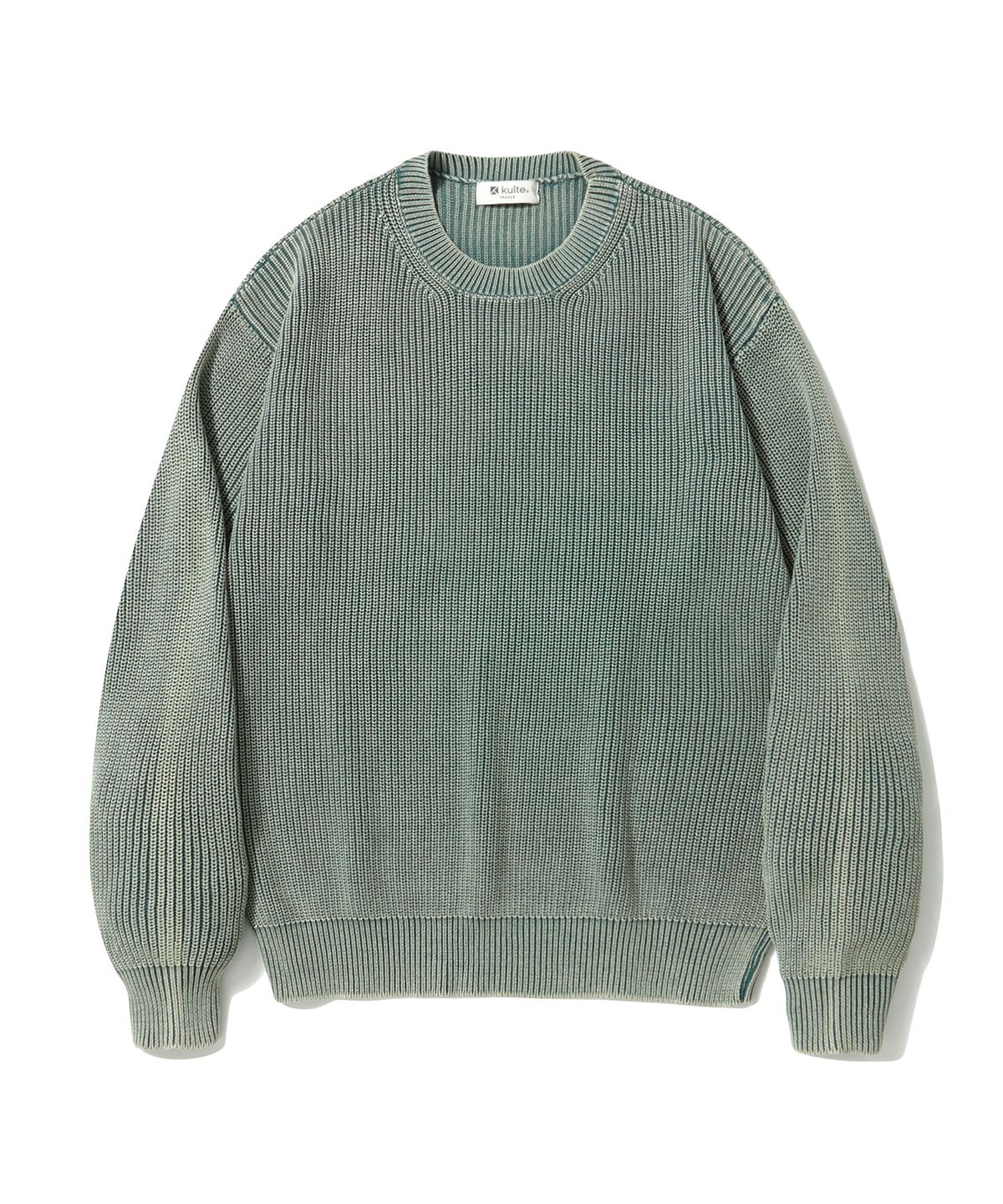 쿨트(KULTE) PIGMENT CREWNECK KNIT_GREEN